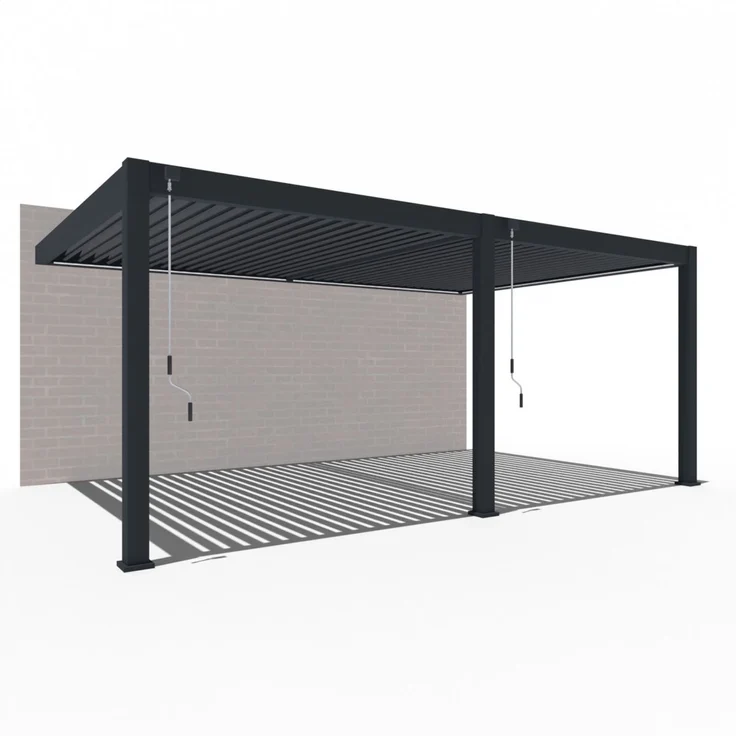Weide Deluxe Plus | Wand Pergola | Voll Aluminium | 4 x 6 M | Lamellendach anthrazit – Bild 1