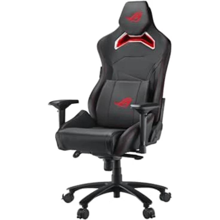 ASUS ROG Chariot X Gaming-Stuhl (Aura RGB Beleuchtung, 4D-Armlehnen, Memory-Foam, Premium-PU-Leder, One-Touch-Controller) in schwarz – Bild 5