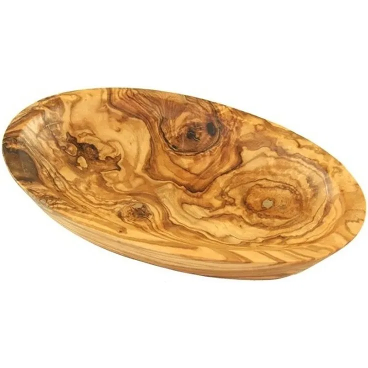 Olivenholz-erleben Servierschale oval, Snackschale aus Olivenholz – natürlich schön (Länge ca. 13 cm), Olivenholz, (1-tlg), Flache, elegante Form – ideal zum stilvollen Servieren und Dekorieren