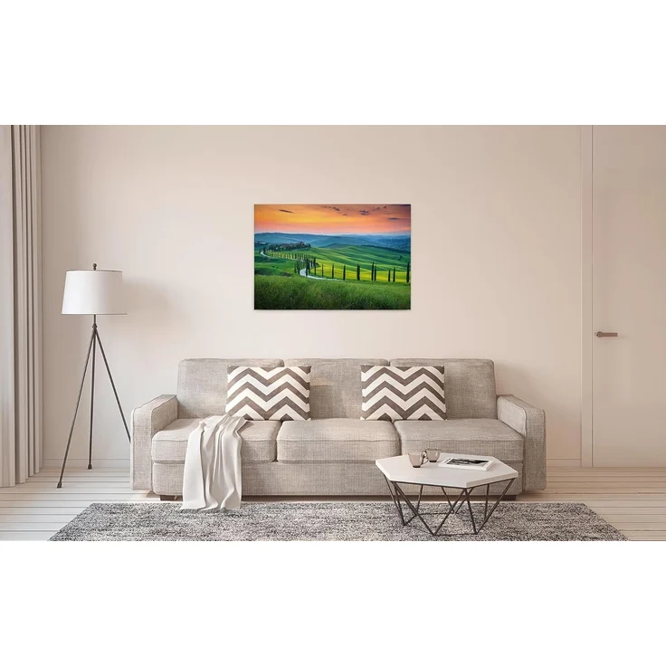 Leinwandbild Landschaft Toskana Grün Orange 90x60 DD120312 Keilrahmen Wandbild – Bild 4