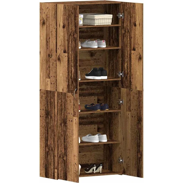 vidaXL Schuhschrank mit Regal Braun 80 x 35,5 x 180 cm Holzwerkstoff 3333843 – Bild 2