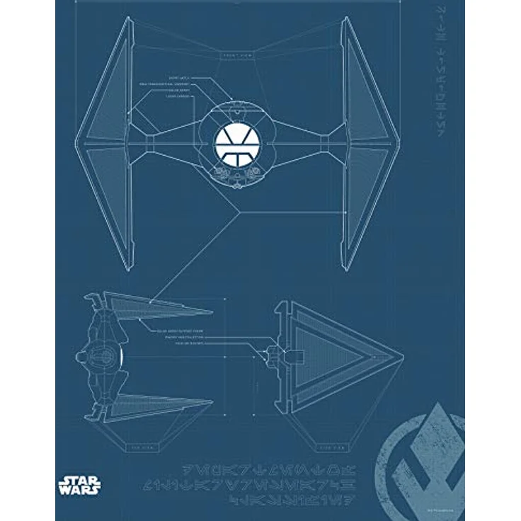 Komar Wandbild Star Wars Blueprint Sith TIE-Fighter, hochwertiger Kunstdruck auf fotopapier, Größe 40 x 50 cm, ohne Rahmen – Bild 1