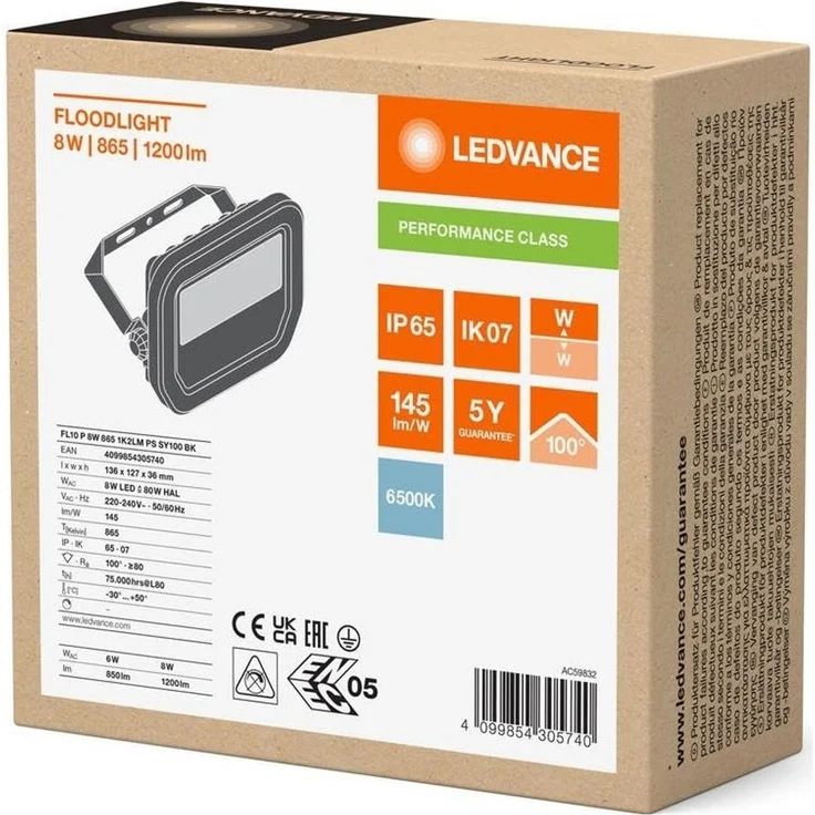 LEDVANCE FLOODLIGHT FL 10 P 8W 1K2LM 865 PS SY100 BK – Bild 2