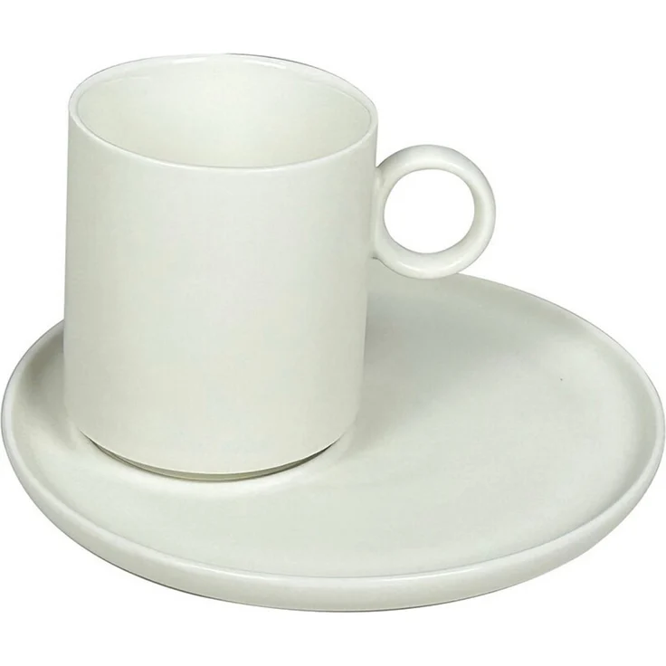 Schäfer Elektronik Kaffeeservice, 12-teiliges Porzellan Kaffeetassenset mit Unterteller, 220 ml, in Creme, Taupe und Blau
