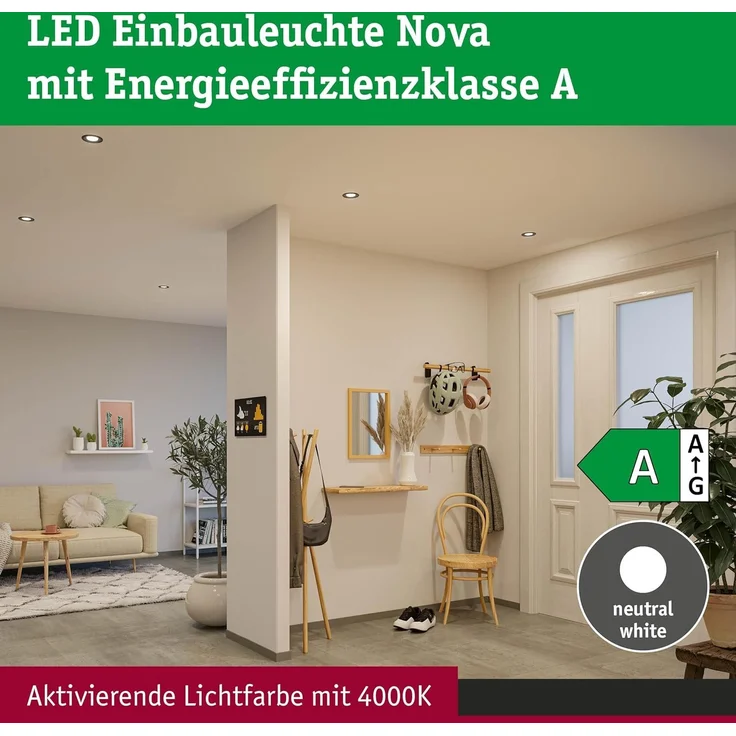 Paulmann 92453 LED Einbauleuchte Nova Coin Einzelleuchte rund 4000K Weiß – Bild 2