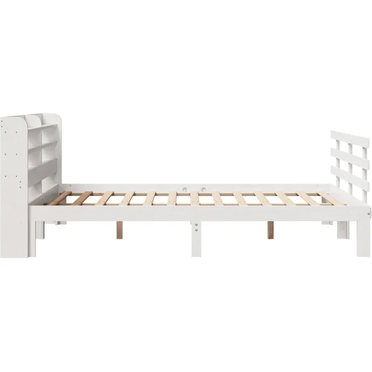 Doppelbett, Bettgestell Modernen mit Kopfteil ohne Matratze Weiß 160x200 cm d1030e – Bild 7