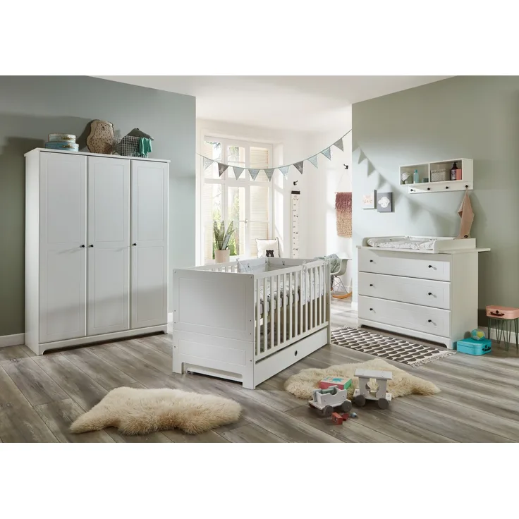 Babymöbel-Megaset »Thilo« 6-teilig, Landhausstil Weiß, Arthur Berndt