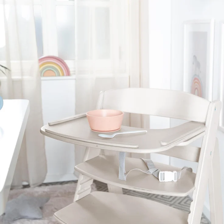 roba Essbrett aus Holz - Erweiterung & Zubehör für Hochstuhl Sit Up Flex - Kompatibel mit Gurtsystem und Hochstuhlauflagen - ab 6 Monaten - Stone washed – Bild 5