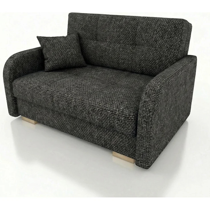 Wohnero24 Schlafsofa POLINA 3 155x95 cm 133x195 cm mit Bettkasten 3 Sitzer Sofa mit Schlaffunktion ausziehbar großes Schlafsofa für Wohnzimmer - Schwarz – Bild 2