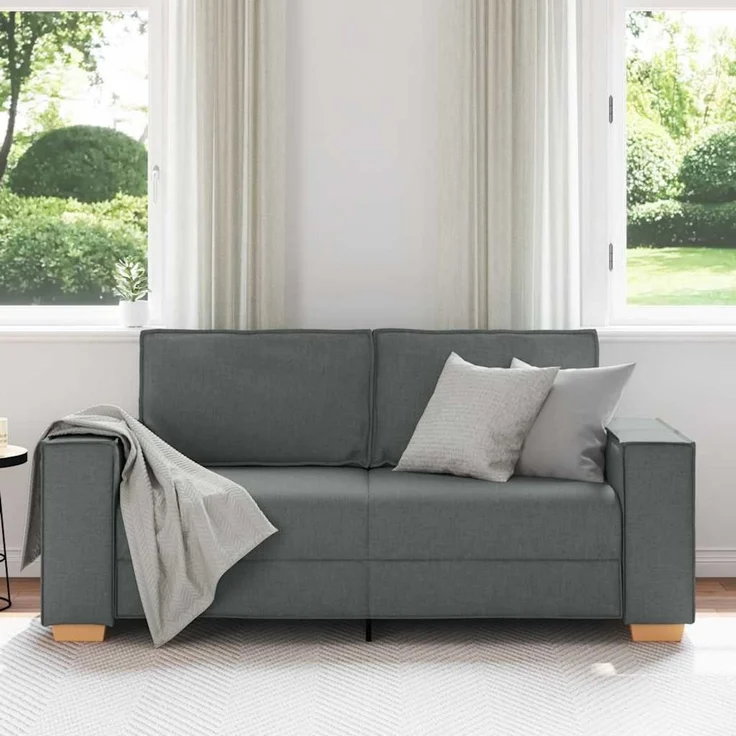 vidaXL 2-Sitzer Sofa Dunkelgrau 180x78x84 cm Stoff 4104981 – Bild 2