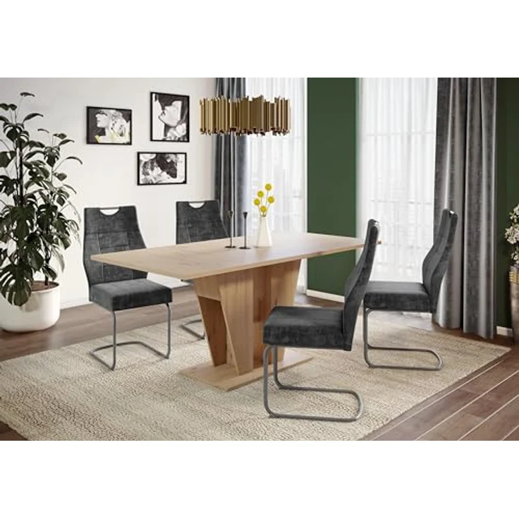 Apollo Linda Esszimmer-/Küchenstuhl, Metall, Anthrazit, 4er Set – Bild 3
