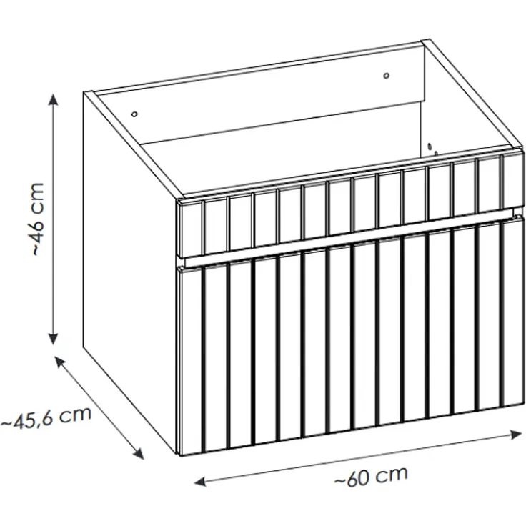 Vente-unique - SATARA Waschbeckenmöbel Holz, Platte Puderrosa - B 46 cm x H 46 cm x L 60 cm – Bild 4