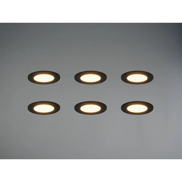 LED Einbaustrahler 6er Set, dimmbar, 2 Lichtfarben für Badezimmer, Ø 8,5cm – Bild 1