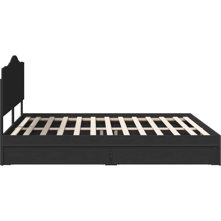 vidaXL Aufbewahrungsbett Schwarz 200 x 200 cm Holzwerkstoff 3413472 – Bild 8