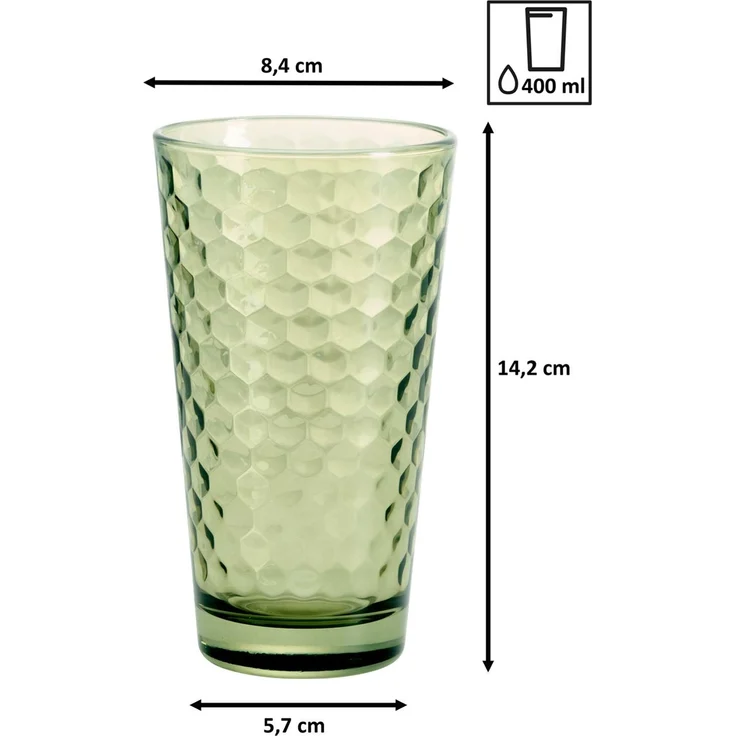 Ritzenhoff & Breker Favo Longdrinkglas 400 ml oliv 12er Set – Bild 3