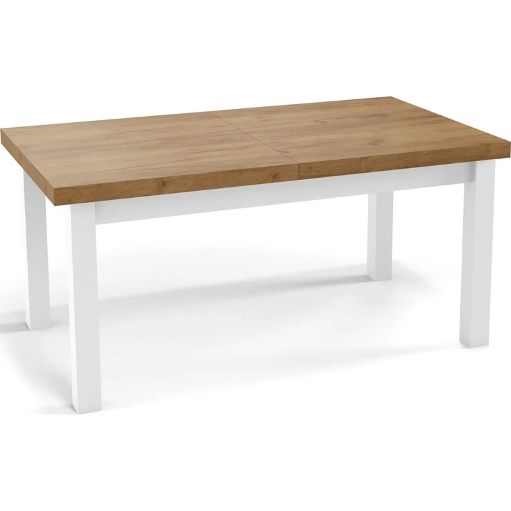 WFL GROUP Esstisch Avena ausziehbar rechteckig modern mit weißen Holzbeinen (MADE IN EU, 5 Gr. – 120/140/160/170/200 cm ausziehbar auf 160/180/210/250/300 cm), platzsparender Tisch in Holzoptik für Küche, Esszimmer oder Wohnzimmer – Bild 1