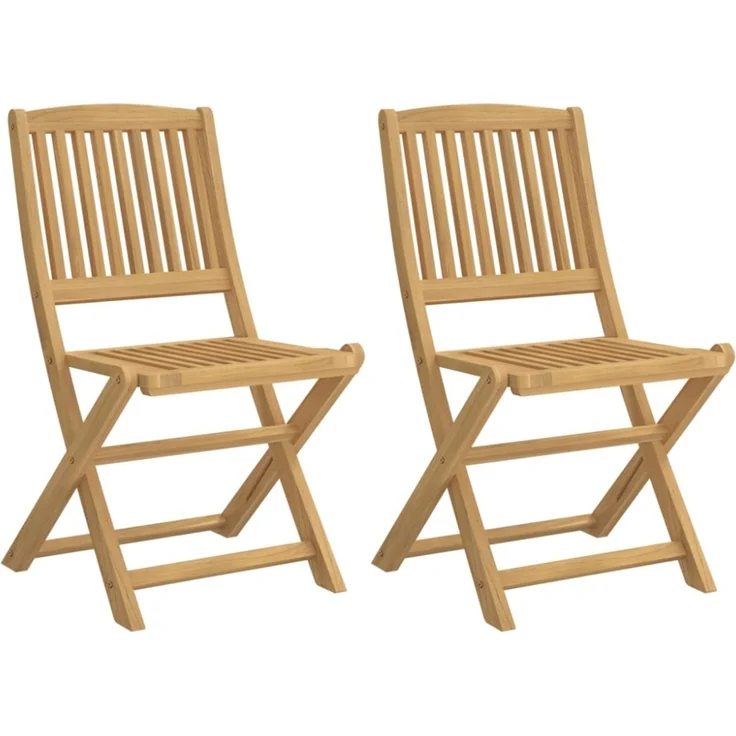 vidaXL Gartenstühle 2 Stk. Klappbar 44x50x88 cm Massivholz Akazie 365743 – Bild 2