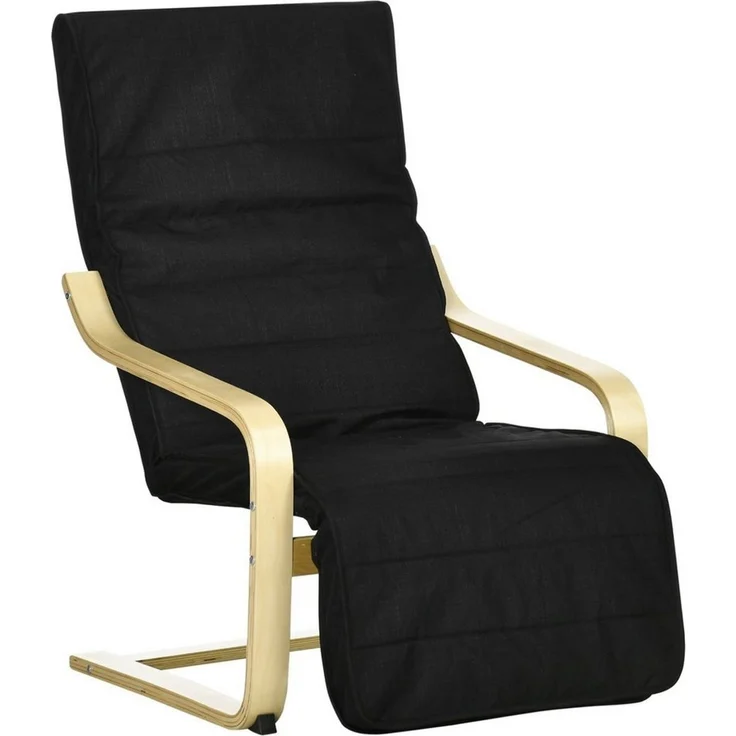 HOMCOM Relaxsessel Relaxstuhl mit Verstellbarem Fußteil (Ruhesessel, 1-St, Ruhestuhl), Schwarz 66,5 x 94 x 100 cm – Bild 1