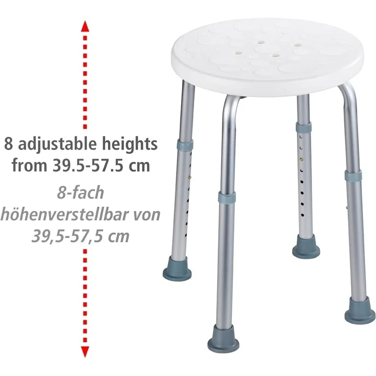 WENKO SECURA Badhocker, höhenverstellbar, 120 kg Tragkraft, für Dusche und Wanne – Bild 5