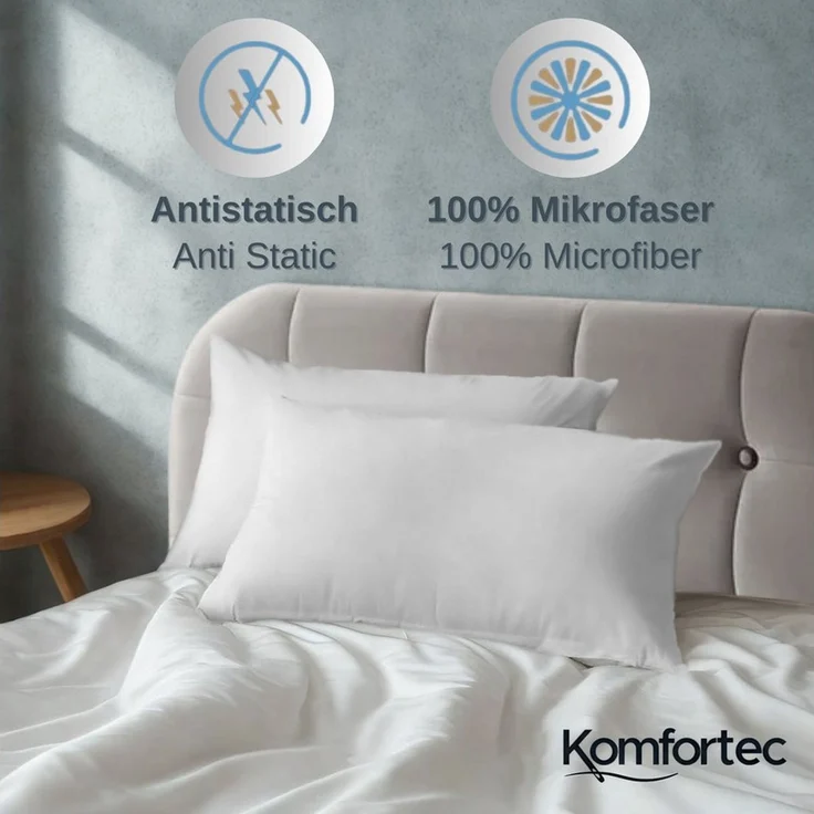 Komfortec Bettwäsche Premium, 135 x 200 bis 220 x 240 cm, 6 verschiedene Größen zur Auswahl, gebürstet 100% Mikrofaser, 2 teilig, Superweiches Bettwäsche-Set, Knitterfrei, Atmungsaktiv – Bild 3