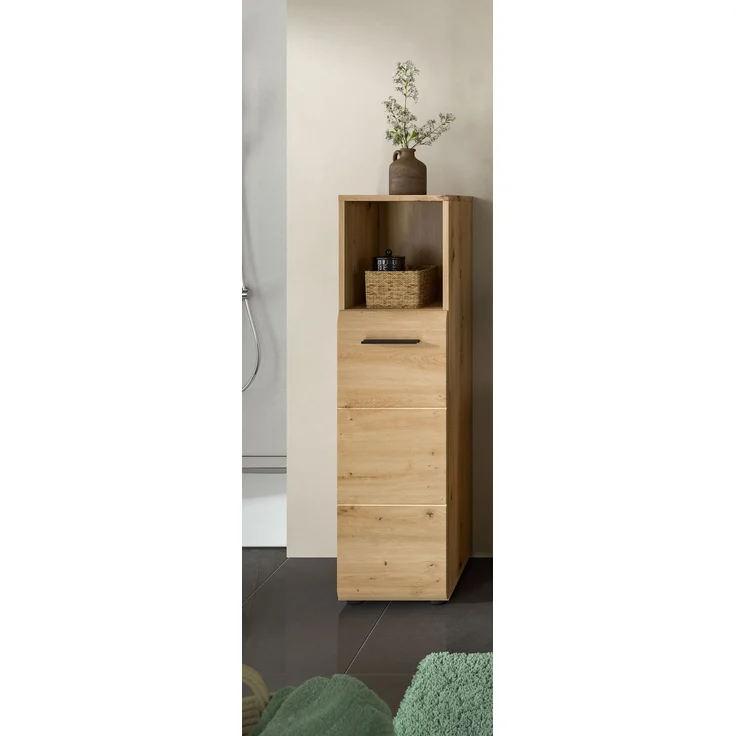Standschrank hoch (B/H/T: 30x110x30 cm) in Artisan Oak Nachbildung und Artisan Oak Nachbildung – Bild 6