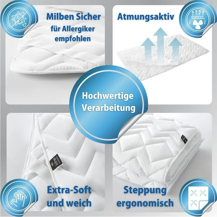 SEI Design Microfaserbettdecke Bettdecke Mikrofaserdecke Steppdecke Schlafdecke, Füllung: 100% Air Dream Faserbällchen, Bezug: 100% Mikrofaser, Standartgrößen 135x200, 155x200, 220x200 – Bild 3