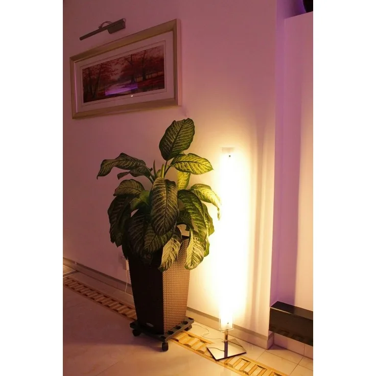 TRANGO LED Stehlampe, 1517 LED Stehlampe 2-flammig mit LED Module Serie *STRAIGHT* I 30 Watt I in 3 Stufen dimmbar I satiniertes Echtglas Lampenschirm I Höhe ca. 1200mm, schlicht, modern & chic Stehleuchte