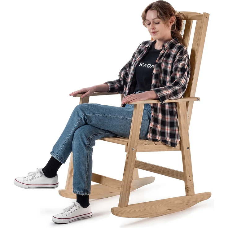 KADAX Schaukelstuhl aus Holz, Goldene Eiche – Bild 9