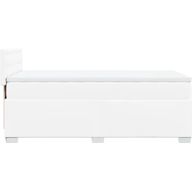 vidaXL Boxspringbett mit Matratze Weiß 100x200 cm Kunstleder 3288409 – Bild 11