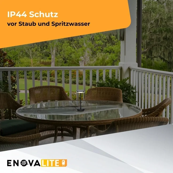 ENOVALITE LED-Akku-Tischleuchte, Solar- u. Netzbetrieb, dimmbar, 2700K – Bild 6