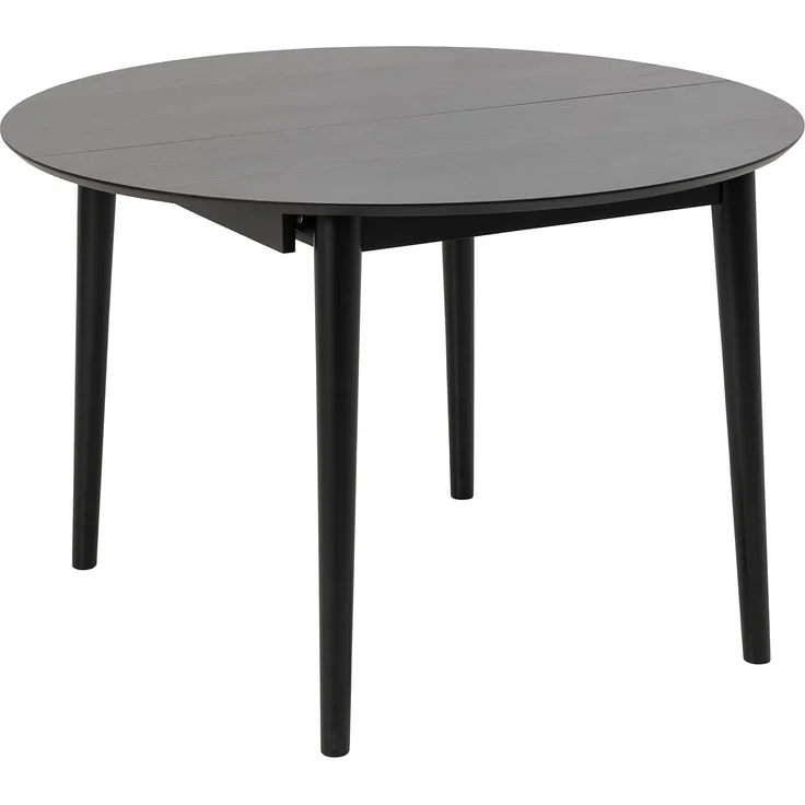 ACTONA GROUP Esstisch Montreux Tisch, Esszimmertisch, schwarz lackiertes Eichenfurnier, Schmetterlingsauszug, Blattablage