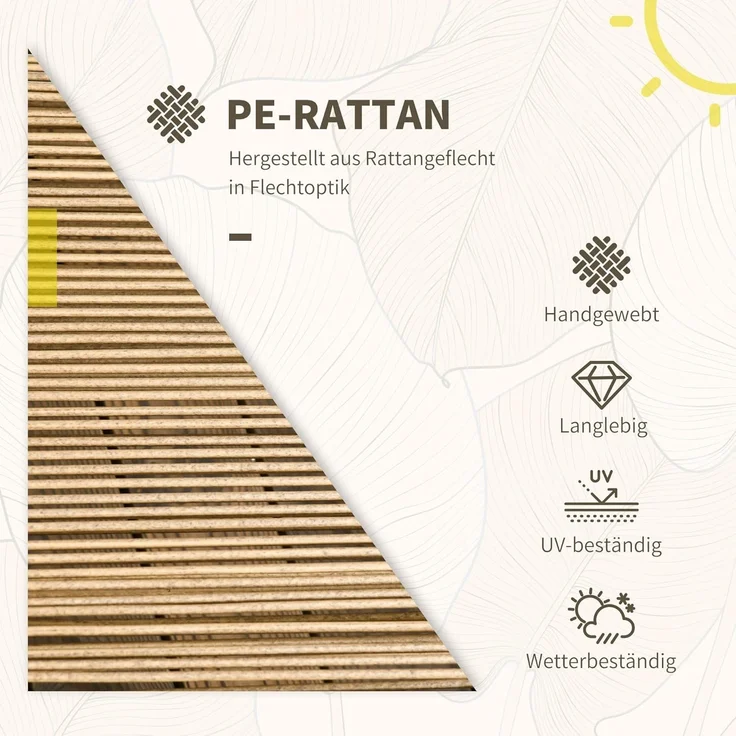 Outsunny Sitzgruppe Bistro-Set, wetterbeständig, (Gartengruppe, 3-tlg, Gartenmöbel-Set), Stahl, Sand+Dunkelgrau – Bild 3