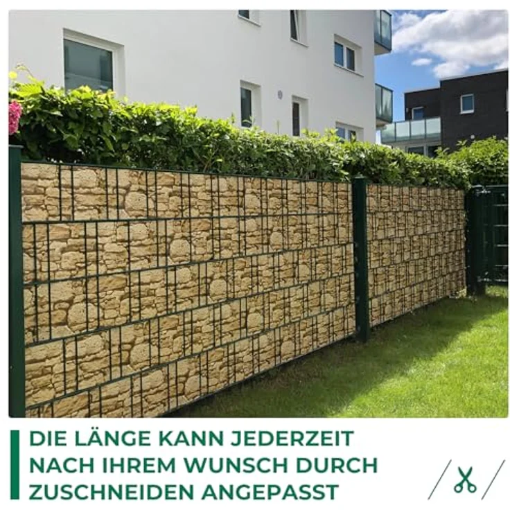 Sichtschutzstreifen Zaun 35 m x 19 cm inkl. 20 Clips, Sichtschutz Zaunfolie PVC Sichtschutzstreifen Doppelstabmatten für Gartenzaun, Balkon/Diverse Farben – Bild 8