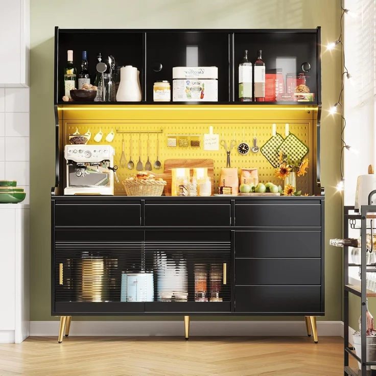 Küchenschrank Hochschrank mit LED Beleuchtung und – Bild 2