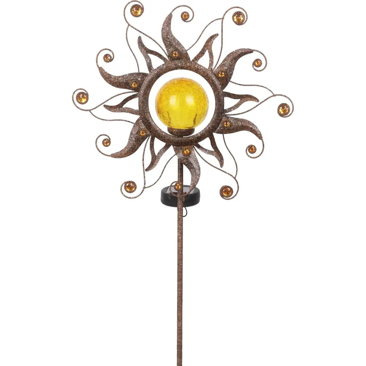 Ambia Garden Solarleuchte, Metall rost, 7.5 x 91 x 31.5 cm, mit Schalter und Akku – Bild 3