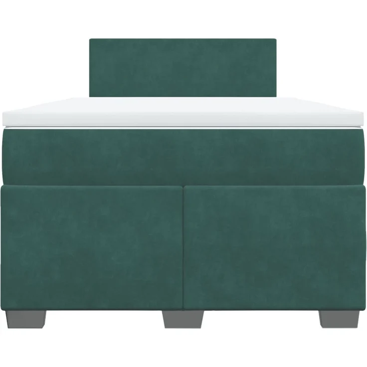 vidaXL Boxspringbett mit Matratze Dunkelgrün 120x200 cm Samt 3288579 – Bild 6