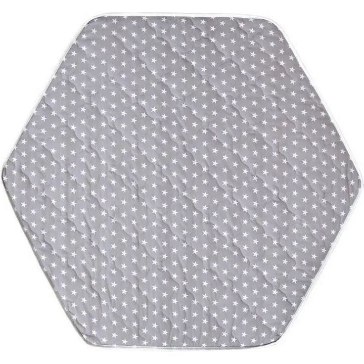 Laufgitter-Matratze 6-Eckige Laufgittermatratze Grey Stars, Baby-Delux, 7.00 cm hoch, Laufstallmatratze Matratze für Laufgitter 6-eckig gesteppt 120cm