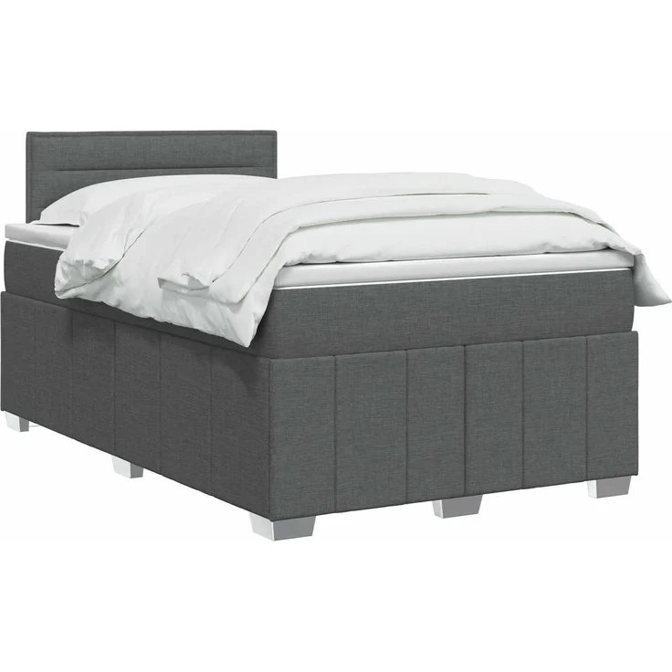 vidaXL Boxspringbett mit Matratze Dunkelgrau 120 x 200 cm Stoff 3452643 – Bild 3