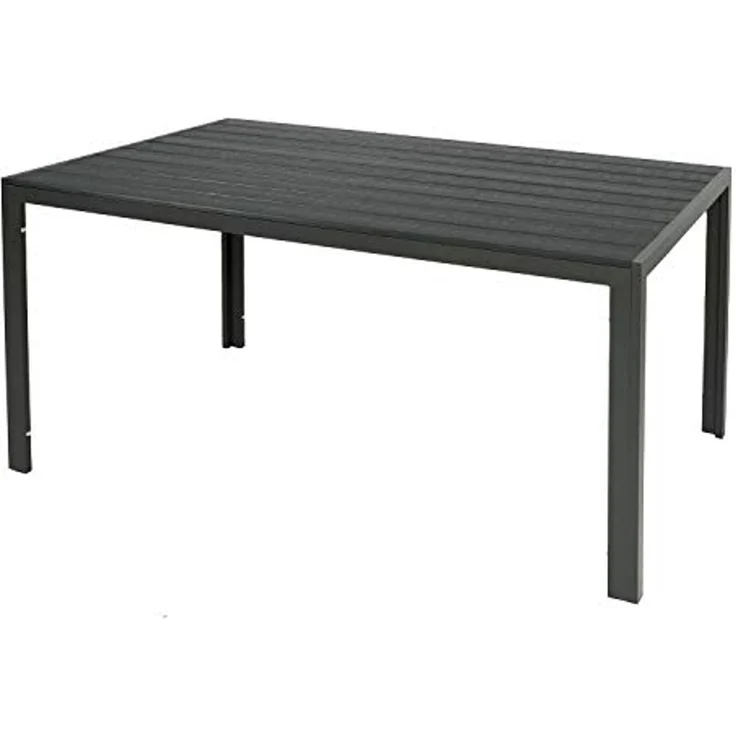 Gartentisch Aluminium Kunststoffholz anthrazit / grau 160 x 90 x 74 cm – Bild 3