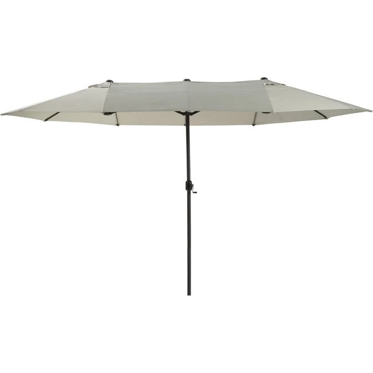 ORIGINAL Garten Sonnenschirm 460x270 cm ovaler Kurbelschirm grau – Bild 1