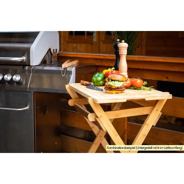 Grillfürst Bambus Schneidebrett extra groß 63 x 40 cm (kompatibel mit Grillfürst Beistelltisch) – Bild 4