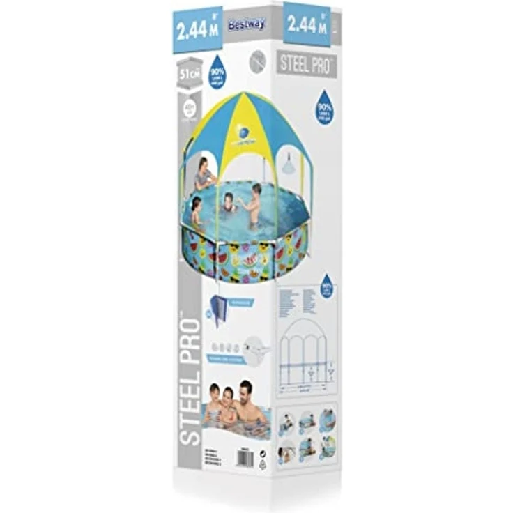 Bestway Steel Pro UV Careful Aufstellpool für Kinder 244x51 cm 92830 – Bild 3