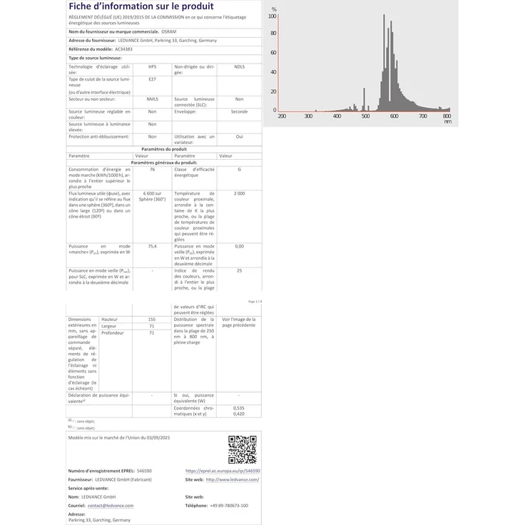 Osram Leuchtmittel Hochdruck-Entladungslampen/Halogen-Metalldampflampen NAV-E 70 SUPER 4Y – Bild 8