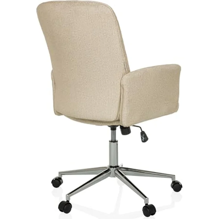 hjh OFFICE Moderner Home-Office Stuhl SOLAO 400 Schreibtischstuhl Drehstuhl mit Rollen, Wippfunktion, höhenverstellbar, gepolstert, Beige – Bild 9