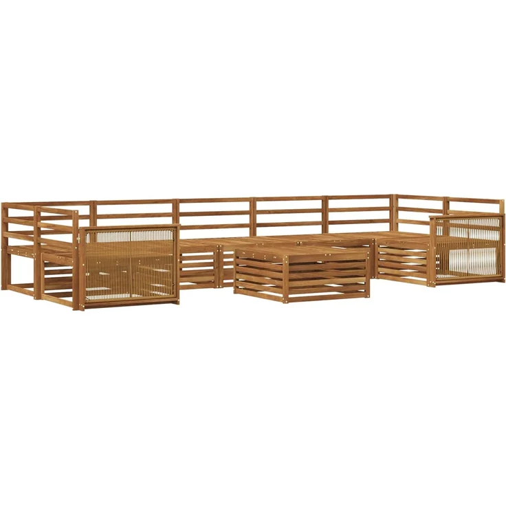 vidaXL Outdoor-Sofagarnitur 8 stk. 7-Sitzer Natur Massivholz Akazie 3383147 – Bild 2