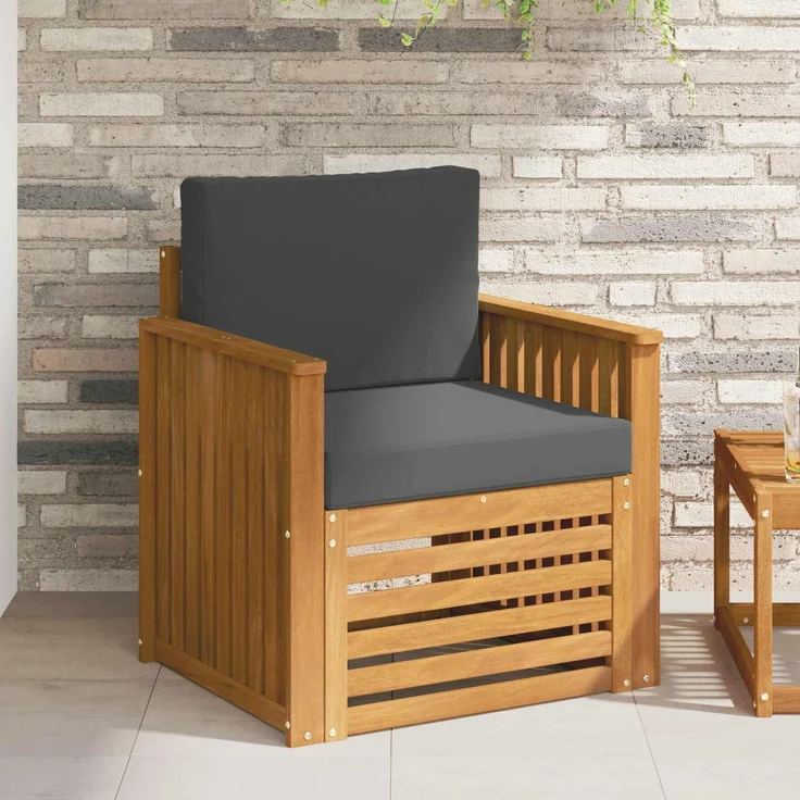 vidaXL Outdoor-Sofagarnitur Natur und Anthrazit Massivholz Akazie 3436352 – Bild 1