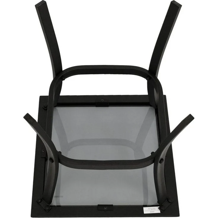 DEGAMO Beistelltisch ZAGREB, 46x46cm, Stahl schwarz + Glas, Indoor + Outdoor – Bild 3