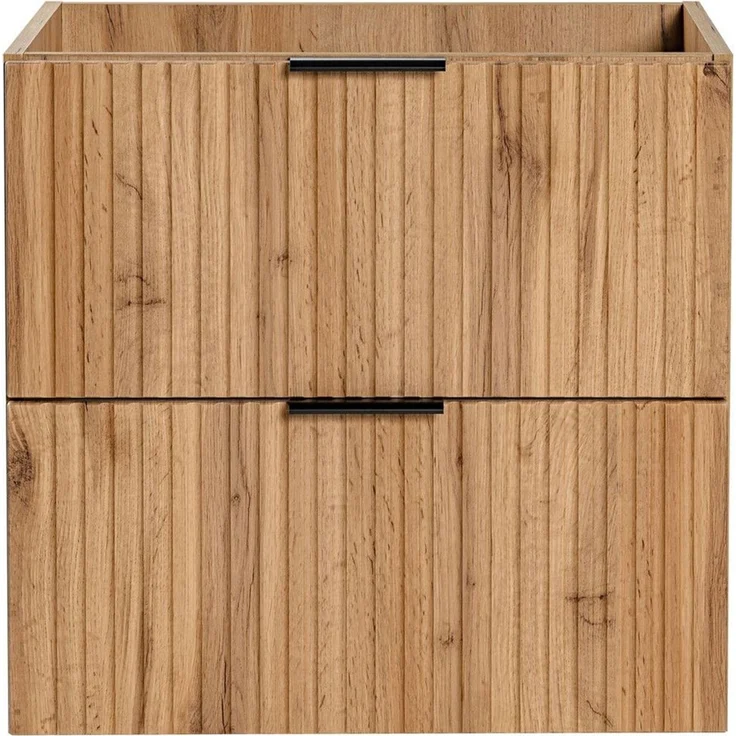 Waschtischunterschrank 60cm ADELAIDE-56 in Wotaneiche mit gerilllter Front, B/H/T ca. 60/57/46 cm – Bild 4