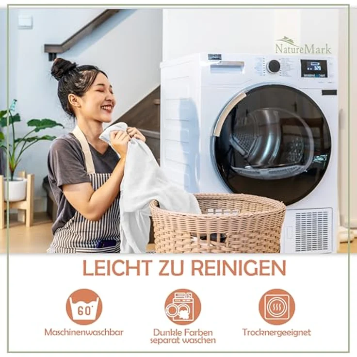 NatureMark Mikrofaser Spannbettlaken – weich, atmungsaktiv und pflegeleicht – hautfreundlich – 180x200 cm, Weiß – Bild 6