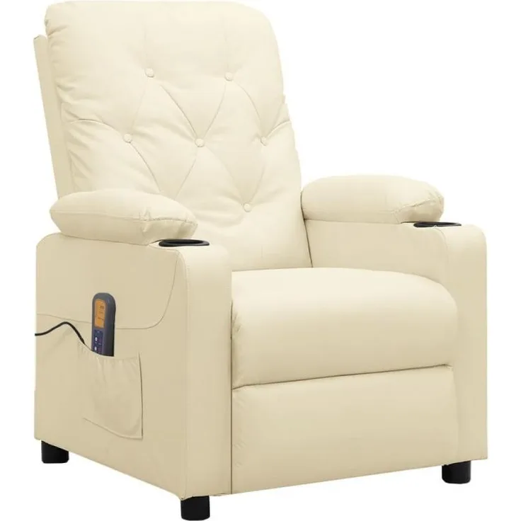 vidaXL Massagesessel Creme Kunstleder [339132]